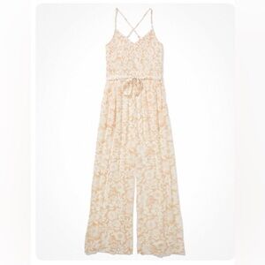 American Eagle Floral Smocked Jumpsuit